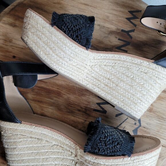 Tommy Hilfiger terrin Black raffia wedge sandals - Picture 5 of 11